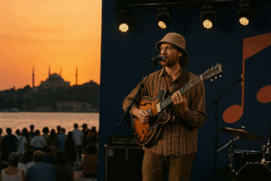 Galataport Jazz 2025’te Oscar Jerome, Boğaz’ın kalbinde müzik ve sanatı buluşturuyor. Ücretsiz konserlerle caz tutkunlarına eşsiz anlar sunuluyor.
