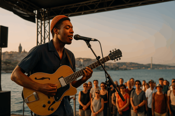 Galataport Jazz 2025’te Oscar Jerome, Boğaz’da ücretsiz açık hava konseriyle sahne alıyor. Caz ve manzara eşliğinde unutulmaz bir akşam seni bekliyor!